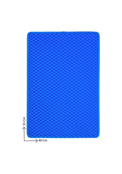 40x55 Cm Hücreli Kedi Kumu Paspası Kedi Matı Kedi Tuvalet Önü Paspası Mavi