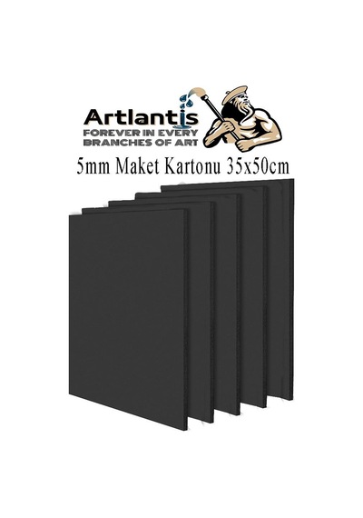 Maket Kartonu Siyah Fotoblok 5 Mm 35x50 Cm 5 Adet Hobi Sanat Okul Köpüklü Straforlu Maket Kartonu