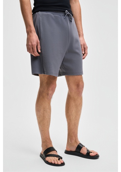 Grimelange TYRONE Erkek Beli Lastikli Arka Tek Cepli Relaxed Fit Gri Şort