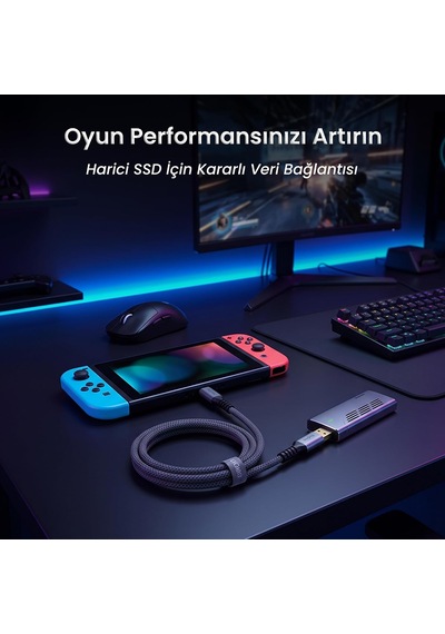 100w Usb-a To Type-c Kablo Usb 3.2 Gen 2 10gbps Data Ve Hızlı Şarj Kablosu 1.5 Metre