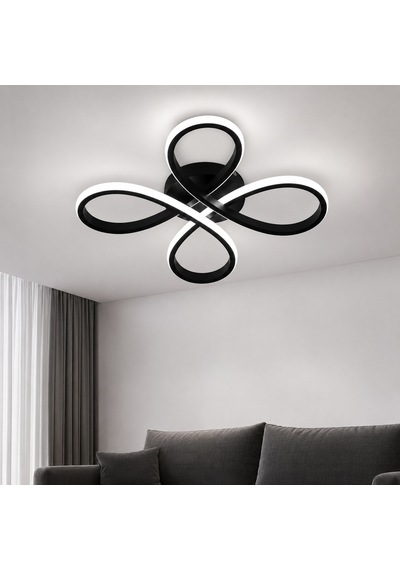 Solis Led Plafonyer Avize Beyaz Işık Siyah