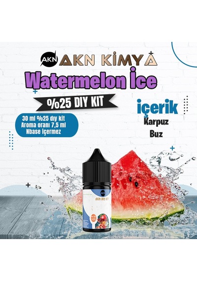 Watermelon Ice Yoğun Dıy Kit Karpuz Buz Gıda Aroması %25 Oranda Aroma İçerir Hazır Değildir 30 Ml