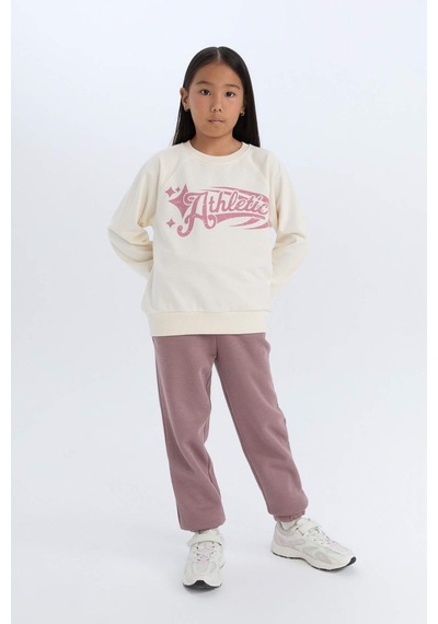 DeFacto Kız Çocuk Standart Fit Beli Paçası Lastikli Cepli Kalın Jogger Eşofman Altı D3845A824WNBR498 Bordo
