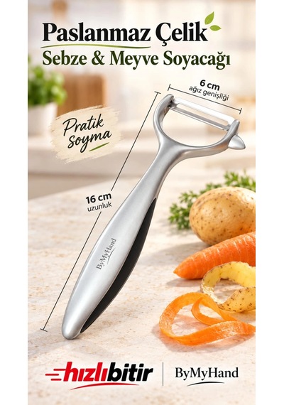 Bymyhand Pratik Paslanmaz Çelik Jülyen Soyacak Patates Meyve Ve Sebze Soyucu Çok Renkli