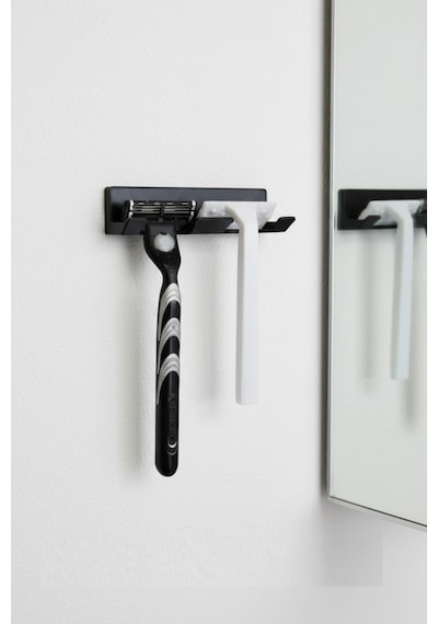 Siyah Yapışkanlı Traş Bıçak Bıçağı 2 Jilet İçin Traş Bıçaklık 2li Jiletlik Banyo Organizer