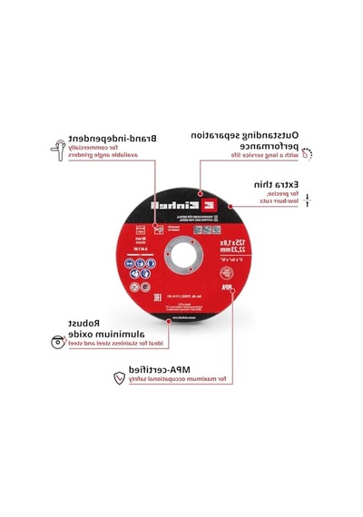 Kesici Disk, 125x1,0 Mm, 5 Adet, İnox Malzeme Kullanımı