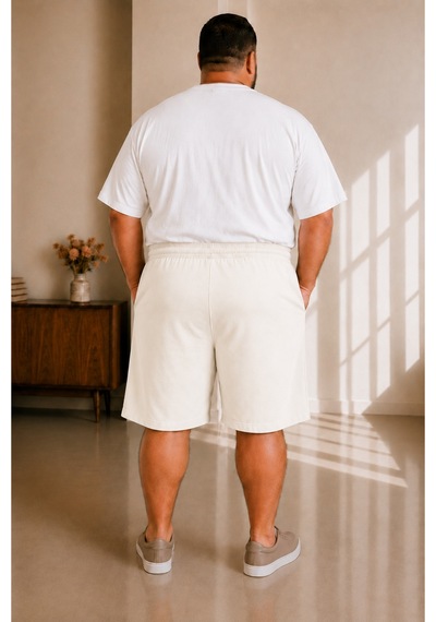 Sngl Tekstil Erkek Büyük Beden Kapri 3xl 4xl 5xl 6xl 7xl 8xl 9xl Ekru
