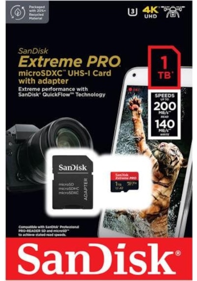 Sandısk Extreme Pro SDSQXCD-1T00 1 TB Micro SD Hafıza Kartı
