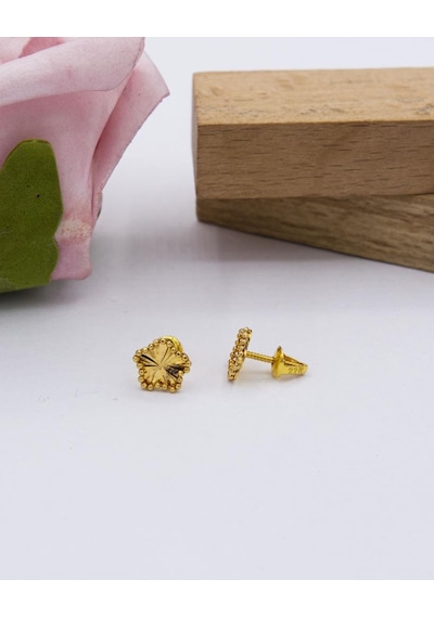 22 Ayar Altın 1,2 Gram Yonca Kadın & Çocuk Küpe LKKP1052