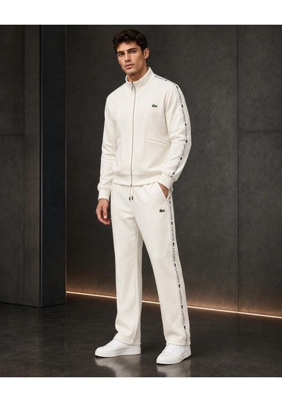 Stormwear Erkek Yazı Şerit Detaylı Dik Yaka Fermuarlı Eşofman Takımı Beyaz
