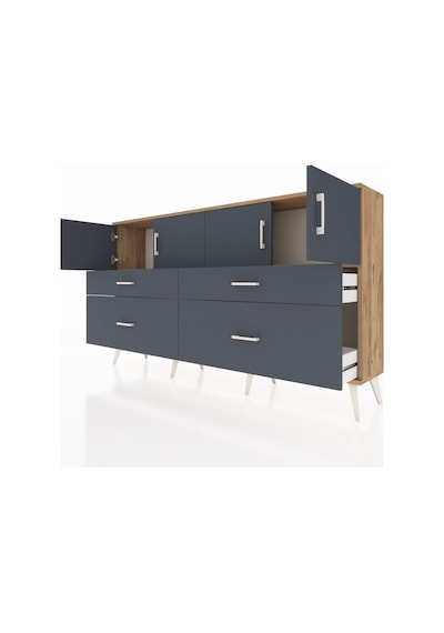 Arges Konsol 2 Raflı 4 Çekmeceli 4 Kapaklı 176x30x99 Çam-antrasit Çam-antrasit Arges Konsol 2 Raflı 4 Çekmeceli 4 Kapaklı 176x30x99 Çam-antrasit Çam-antrasit