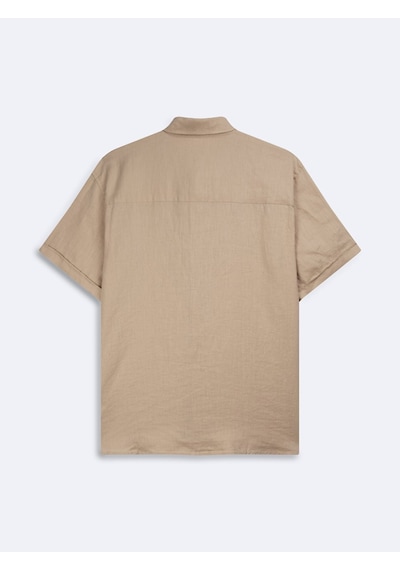 LTB Keten Basic Bej Gömlek
