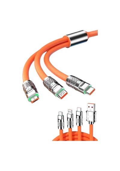 Hepsi 120w 3 İn 1 Uyumlu Silikon Şarj Kablosu Hızlı Şarj Kablosu Najmaddin Diğer
