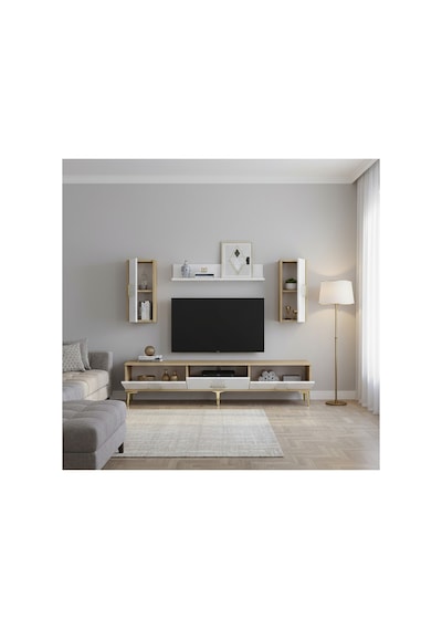 Tvr1832dbg Slim Tv Ünitesi Takımı Safirmeşe-beyaz-gold 180cm