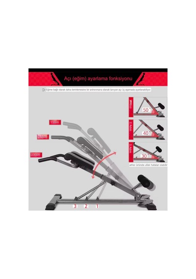 Clifton Hyperextension Ters Mekik Aleti Alpin Iron G-12 Hiperekstansiyon Tezgahı Kırmızı Tek Ebat