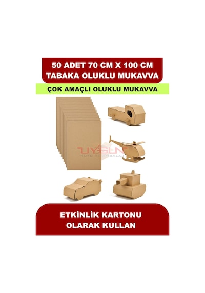 50 Adet 70cm X 100cm Baskısız Tabaka Oluklu Mukavva, Çocuk Etkinlik Kartonu, Maket Kartonu, Kargo Kartonu