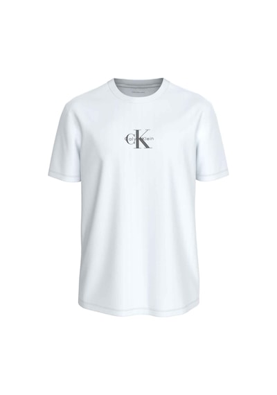 Calvin Klein Ss 30s Micro Monologo Graphic Parlak Beyaz T-shirt-13083 Beyaz