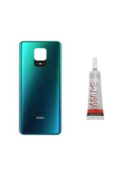 Redmi Note 9s - Note 9 Pro Arka Pil Kapağı Yapıştı Mavi