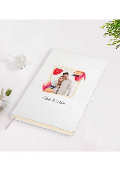 Kişiye Özel Sevgililer Günü Temalı İsimli Fotoğraflı Beyaz Defter N11.3344 Beyaz