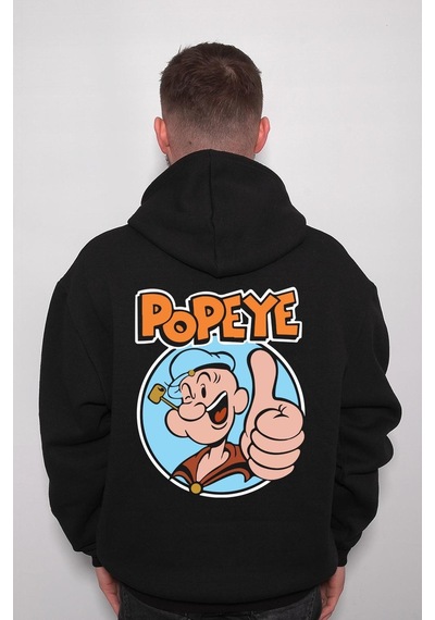 Popoye Temel Reis Ispanak Güç Safinaz Sweatshirt Unisex Kapüşonlu Hoodie 001