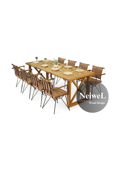 Neiwel Move Doğal Ahşap Mutfak Ve Yemek Masası-80-180 Açık Ceviz