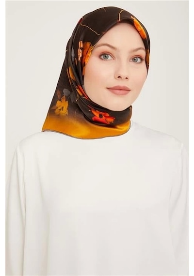 Armine Twill İpek Eşarp 23ka9048 53 Turuncu