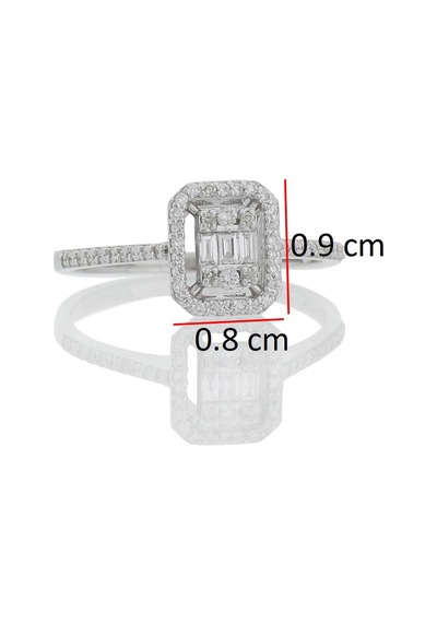 0.22 Karat Baget Pırlanta Yüzük E-f Vs Beyaz