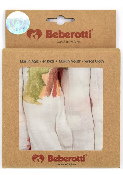 Beberotti 4'lü Müslin Bebek Ağız Bezi 25x25 Cm 102 Tekli