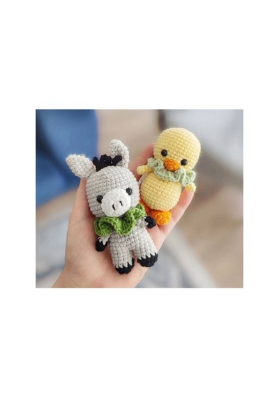15'li Minik Amigurumi Hayvan Oyuncaklar 8cm El Örgüsüdür