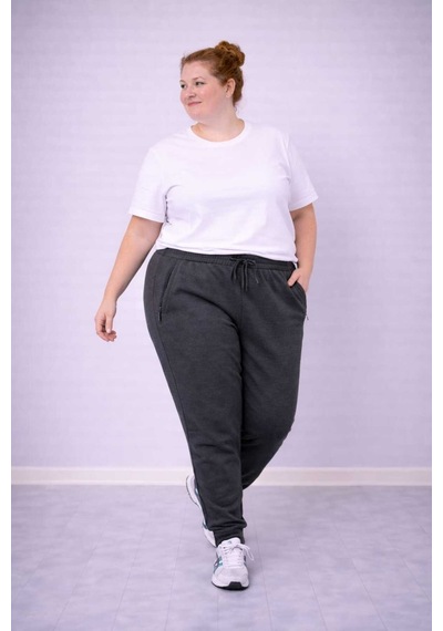 Akt Gayem Butik Büyükbeden Eşofman Altı Paçası Lastikli 3xl-6xl G3 Füme