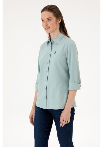 U.S. Polo Assn. Kadın Mint Uzun Kollu Basic Gömlek 50316711-VR090