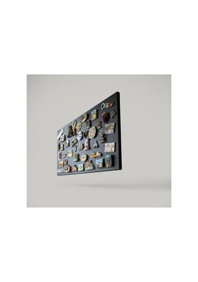 Globe Trotter Siyah Manyetik Magnet Panosu, Ekstra Büyük Boy Duvar Tipi Metal Magnet Saklama Ve Sunum Panosu 90x52 Cm - 943182827 60 X 90