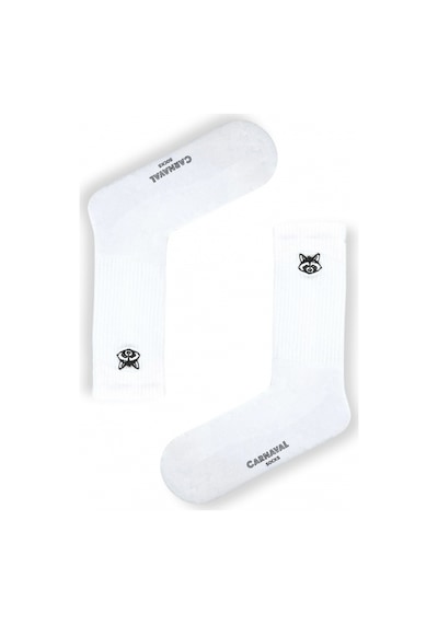 Carnaval Socks 5'li Nakışlı Hayvanlar Desenli Unisex Beyaz Çorap Kutusu Beyaz