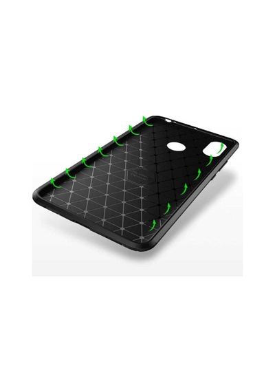 Xiaomi Mi Mix 3 Uyumlu Karbon Desenli Negro Silikon Kılıf Kahverengi