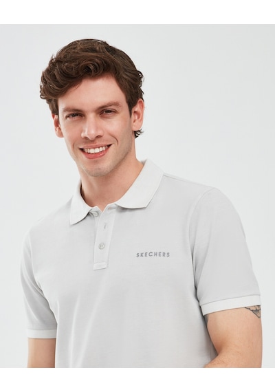 Skechers Organic Coll. M Short Sleeve Polo Shirt Erkek Gri Polo Yaka Tshirt S241165-035 Skechers Organic Coll. M Short Sleeve Polo Shirt Erkek Gri Polo Yaka Tshirt S241165-035