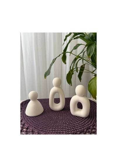 Dekoratif 3lü Set Beyaz
