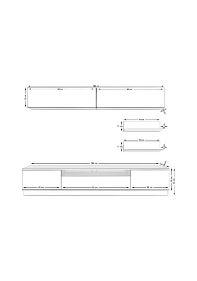 Decoraktiv Trendstyle 5s Mdf Tv Ünitesi Tv Sehpası Pera - Siyah Mermer