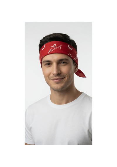 Mollycrush Unisex Kırmızı Türkiye Logolu Ay Yıldızlı Bandana Günlük Saç Aksesuarı, Boyunluk Ve Etkinlik Fuları Türkiye Logolu Ay Yıldızlı