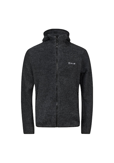 2as Edgar Erkek Kapşonlu Havlu Merino Sweatshirt Siyah Siyah