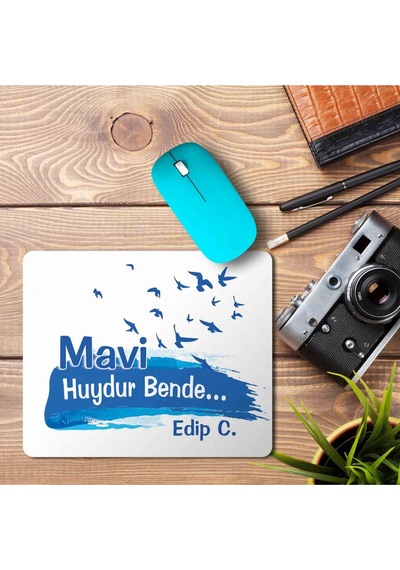 Mavi Huydur Bende Edip Cansever Baskılı Mousepad Mouse Pad