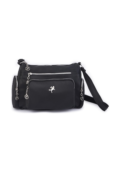 Nas Bag Kadın Çapraz Çok Gözlü Günlük Çanta Siyah Buzzy 30x22 Cm Ebatlarındadır. Siyah