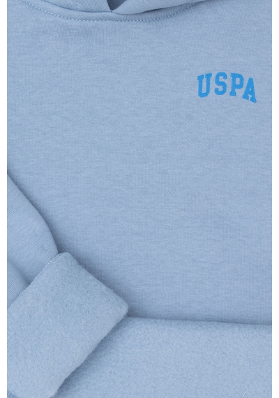 U.S. Polo Assn. Erkek Çocuk Açık Mavi Basic Kapüşonlu Sweatshirt 50295161-VR003