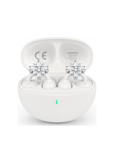Küpeli Kablosuz Kulaklık Yeni Nesil Bluetooth Teknolojisi Beyaz