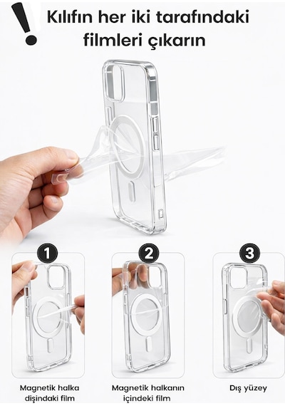 Apple iPhone 17 Uyumlu Kamera Korumalı Magsafe Wireless Şarj Özellikli Lüks Şeffaf Silikon Telefon Kılıfı Resimdeki