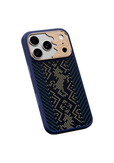 Apple iPhone Uyumlu 17 Pro Max Kılıf M-safe Şarj Özellik Karbon Fiber Benks Knight Armorpro Kevlar Kapak Lacivert