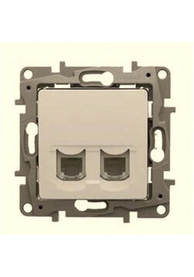 767437-salbei Serisi Bej Renk Rj11 Telefon +rj45 Cat6 Utp Data Prizi