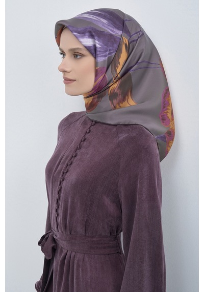 Armine Saf İpek Sura Eşarp-2026 İlkbahar-yaz- 95060d Füme