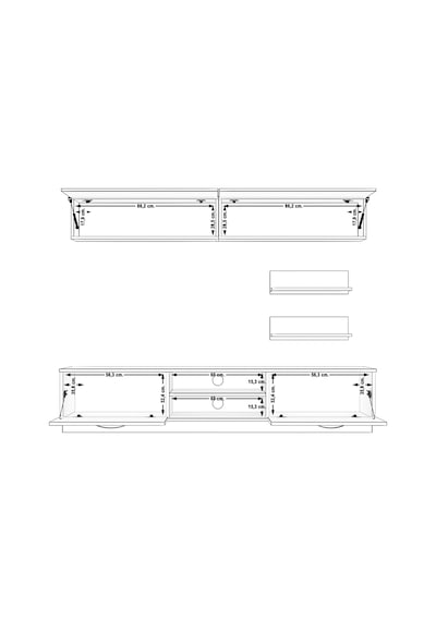 Decoraktiv Eko 5b Mdf Dvd Tv Ünitesi Tv Sehpası Pera - Siyah Mermer