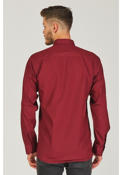 G725 DEWBERRY ERKEK GÖMLEK-KOYU BORDO Koyu Bordo