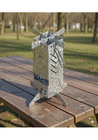 Roket Soba/kamp Ocağı/rocket Stove Gümüş